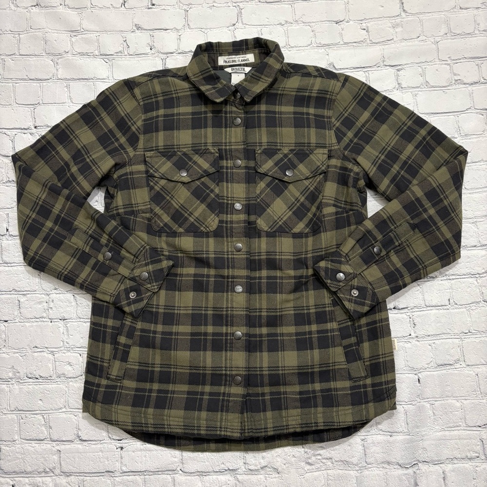 Duluth Trading Company Women's S Folklore Flannel Insulated Shirt Jacket Plaid